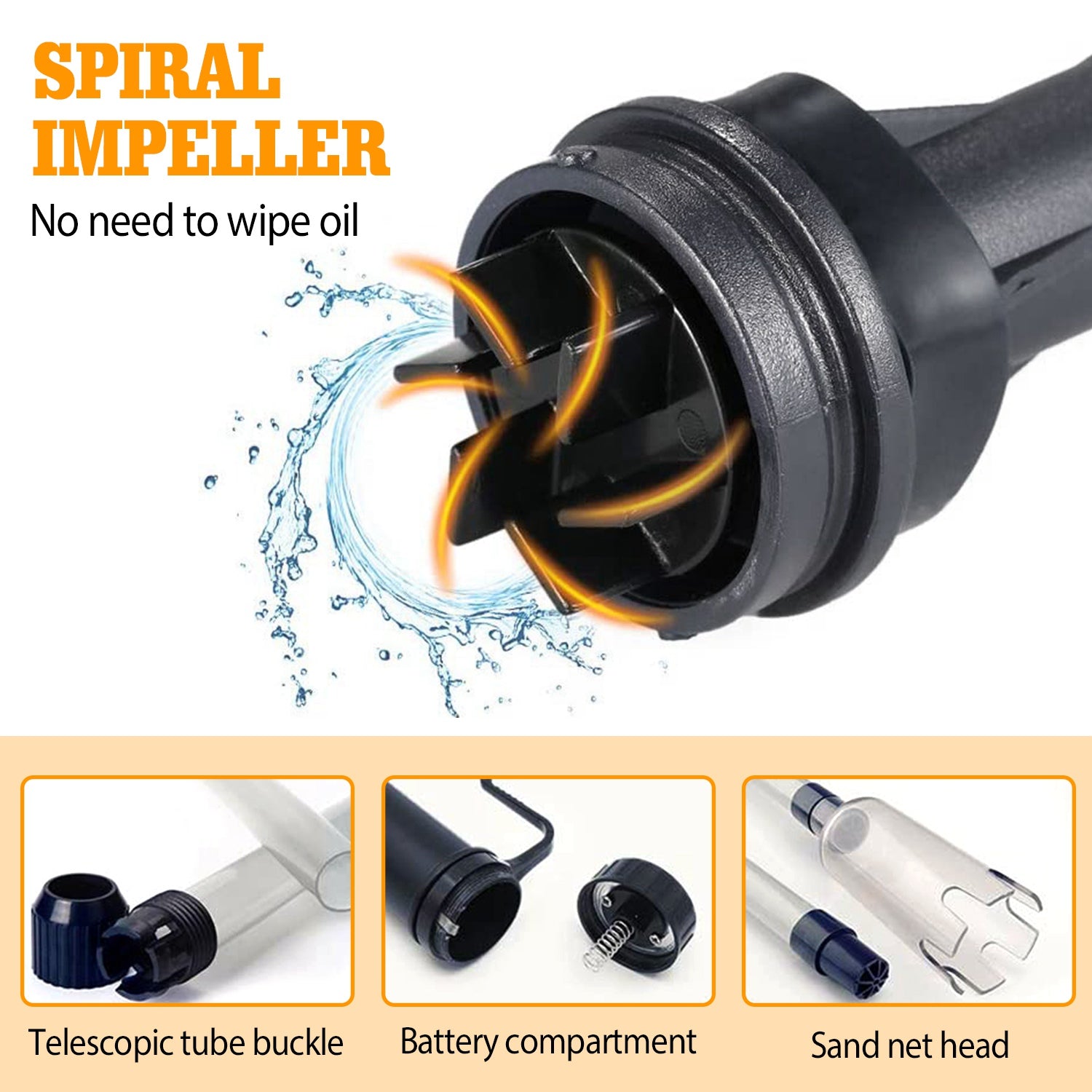 Battery-Operated Aquarium Vacuum Gravel Cleaner For Fish Tank