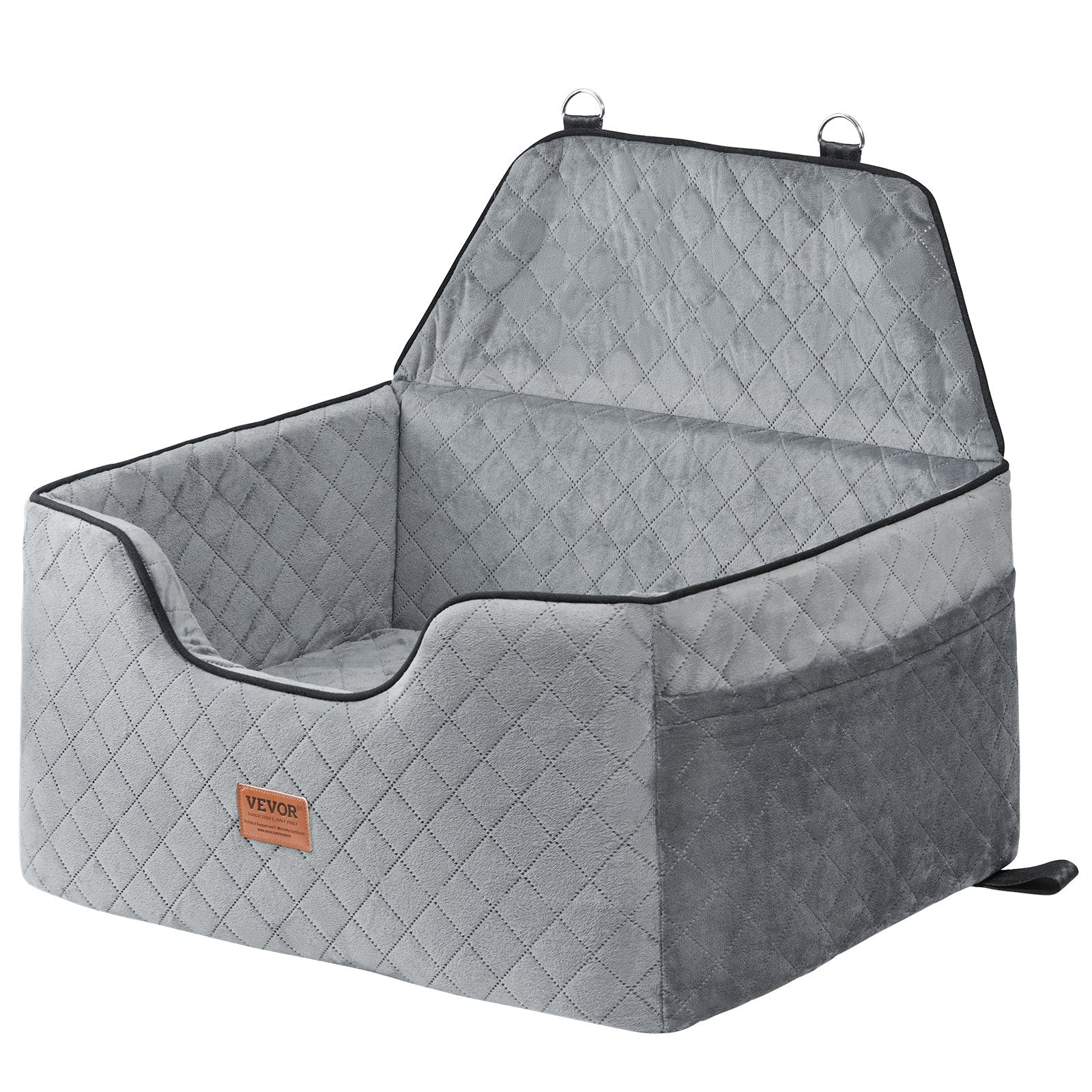 VEVOR Dog Booster Car Seat Pet Car Seat For Medium Large Dog Up To 55 Lbs Gray