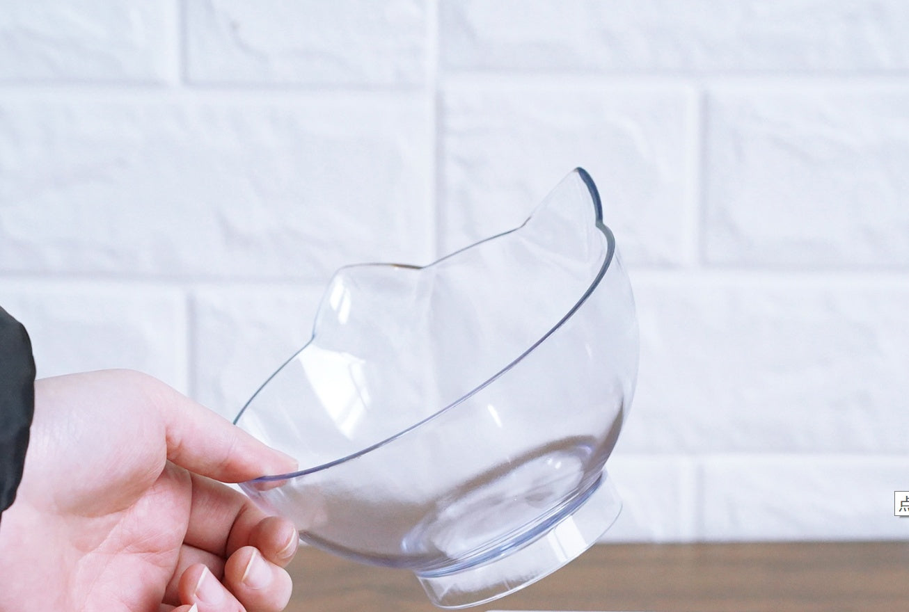 Inclined Transparent Cat Bowl