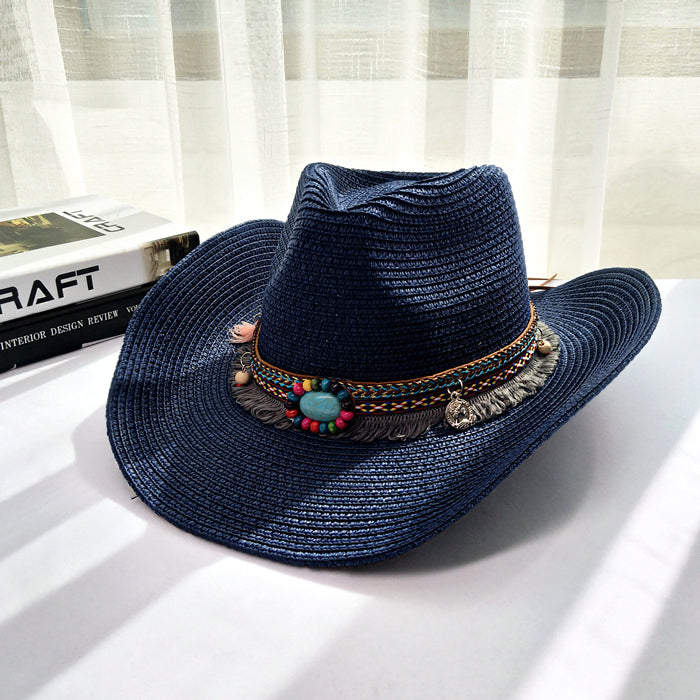Western Cowboy Straw Hat Women's Big Eaves Outdoor