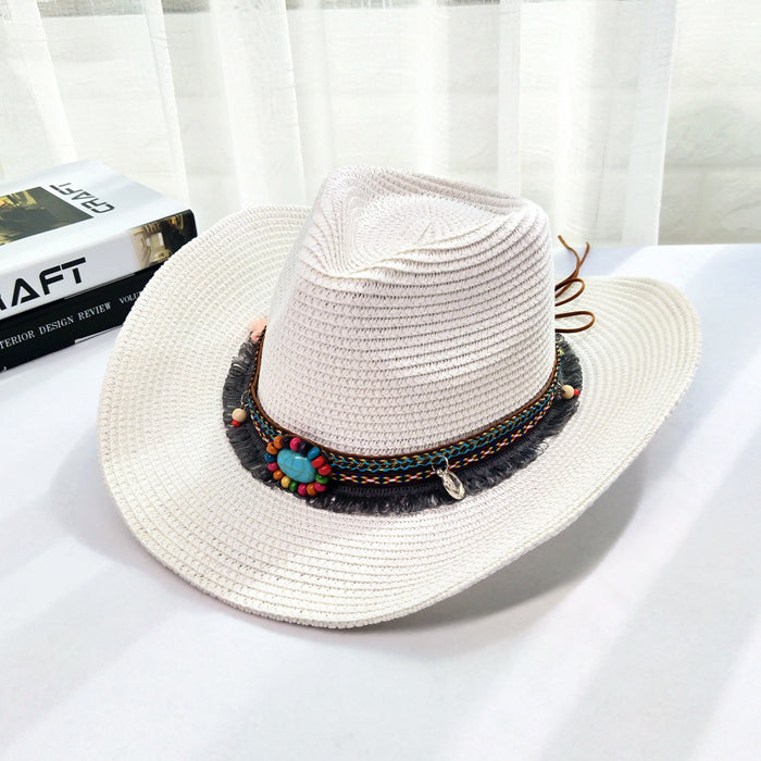 Western Cowboy Straw Hat Women's Big Eaves Outdoor