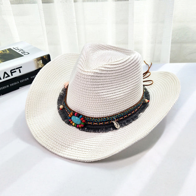 Western Cowboy Straw Hat Women's Big Eaves Outdoor