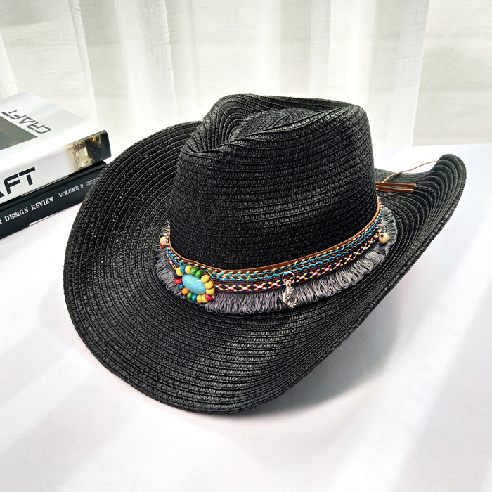Western Cowboy Straw Hat Women's Big Eaves Outdoor