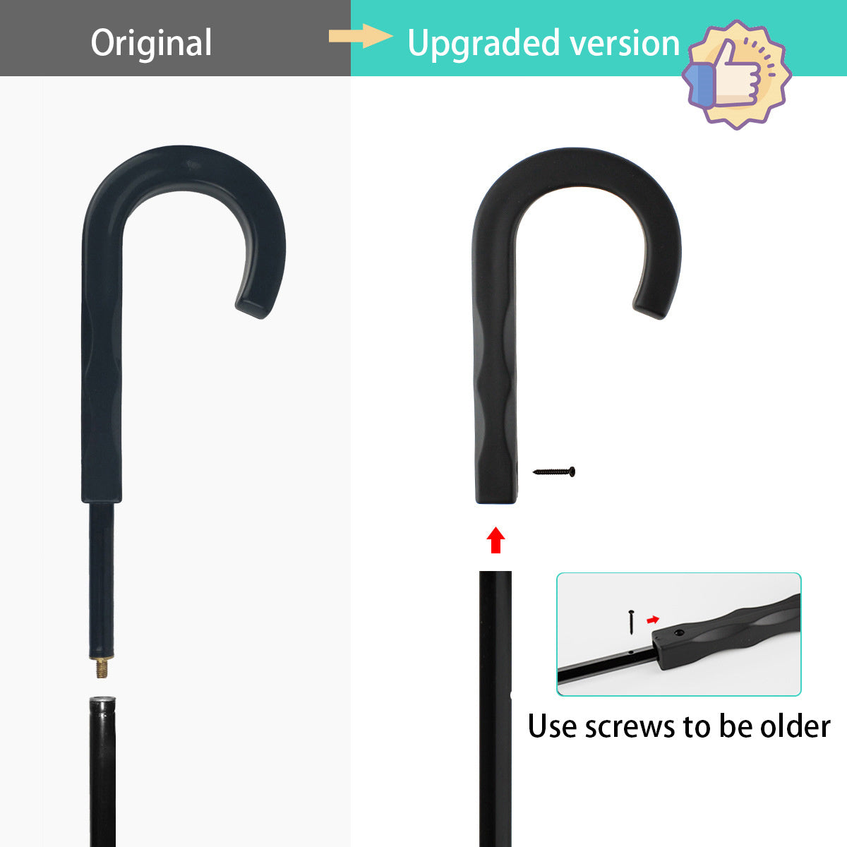 Transparent Umbrella with Removable Leash