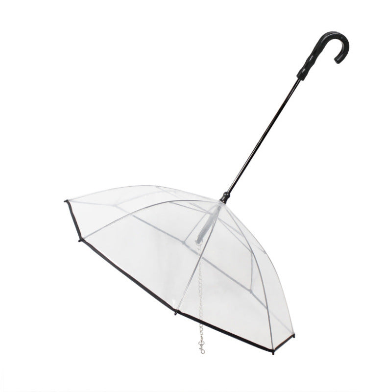 Transparent Umbrella with Removable Leash