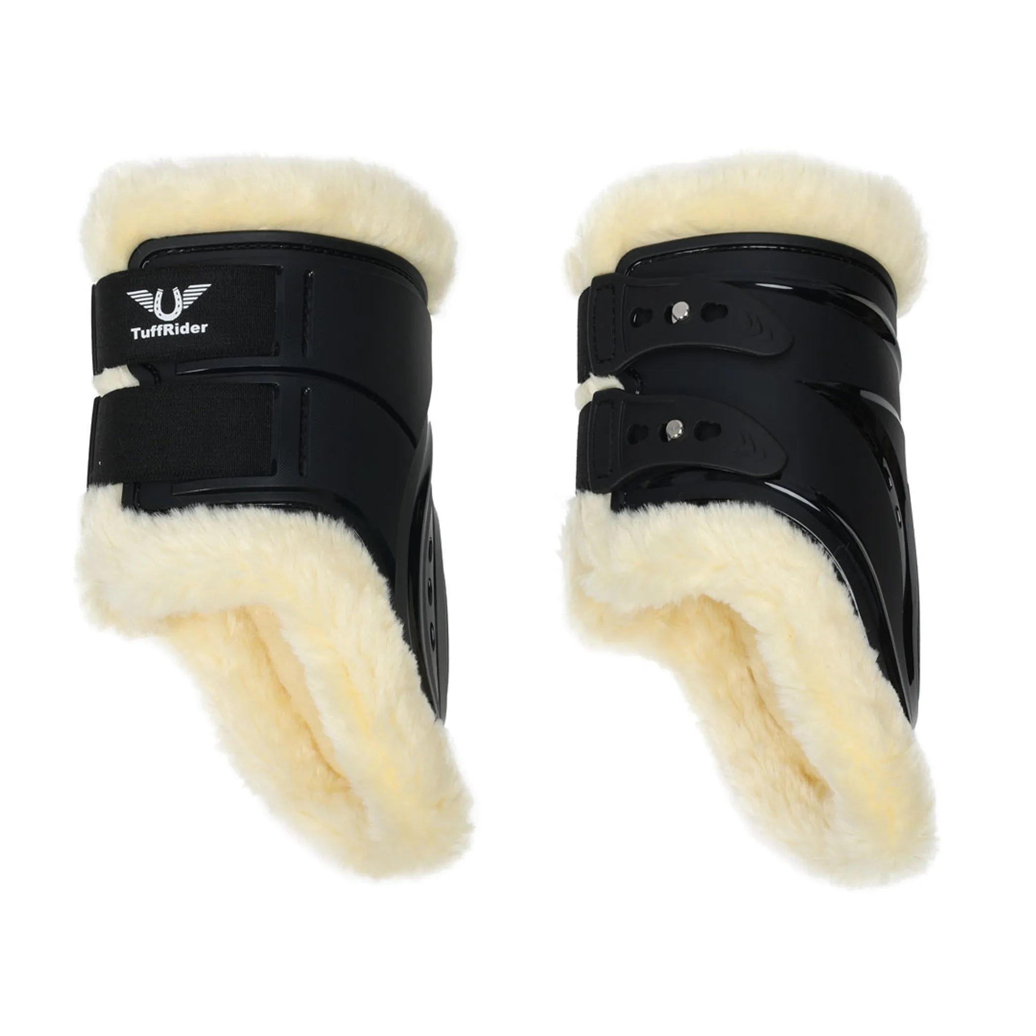 TuffRider Airflow Iron Man Sherpa Fleece Fetlock Boots-Black-Cob
