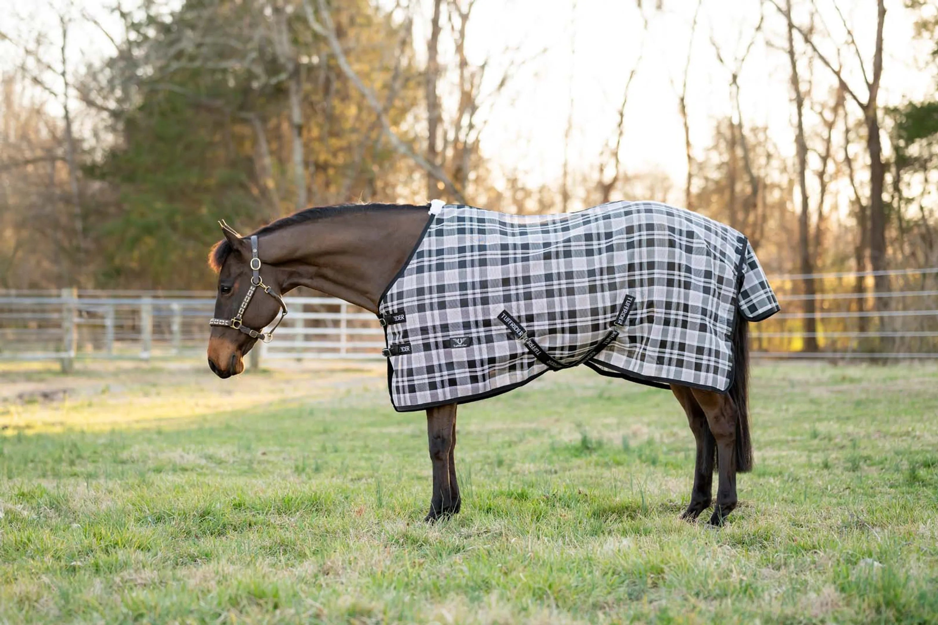 TuffRider Texilene Shoulder Lining FlyShield Sheet -Black /Grey -66
