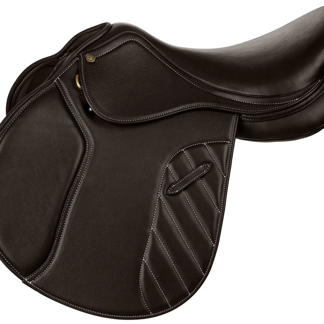 Henri de Rivel Synergy Plus Saddle- Flocked, Havana, 16.5