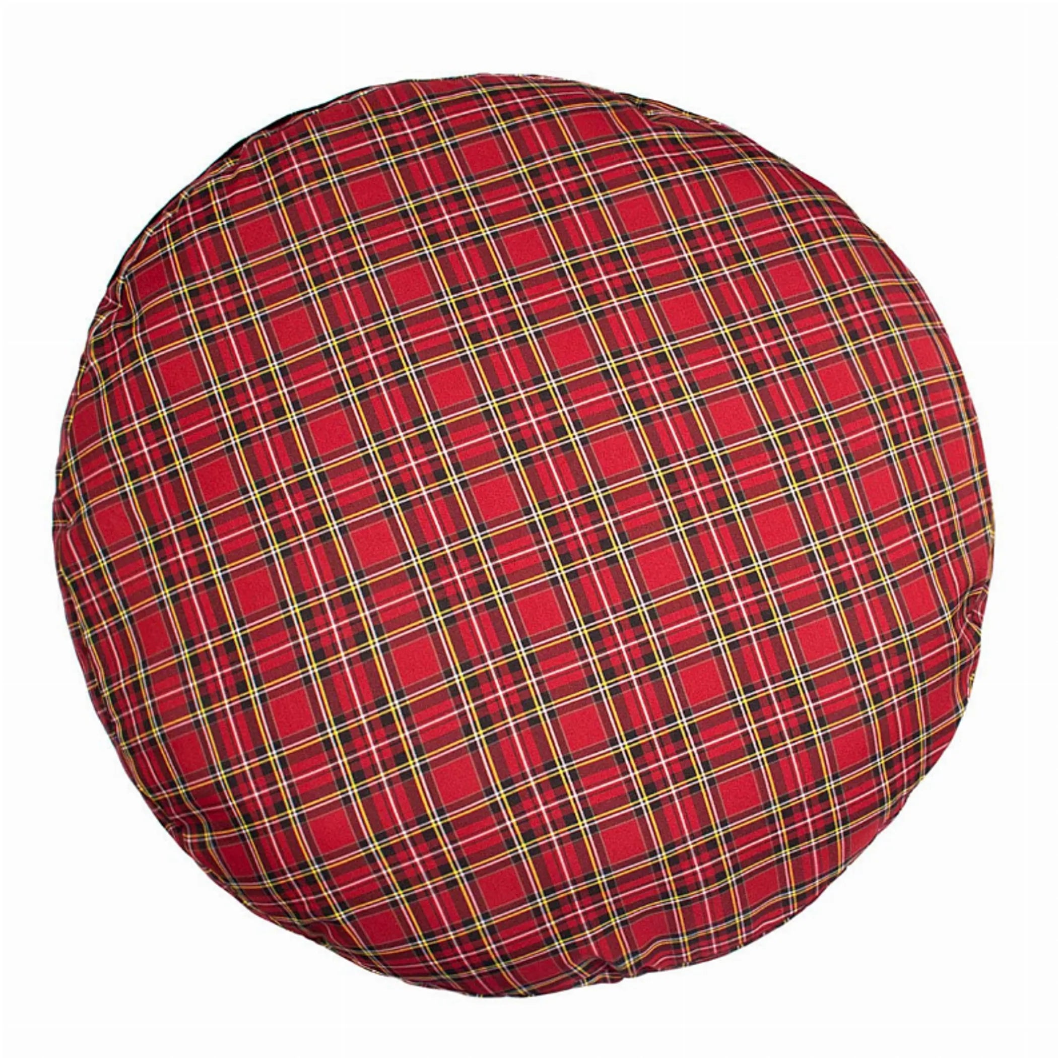 Halo EC Red Plaid Round Dog Bed