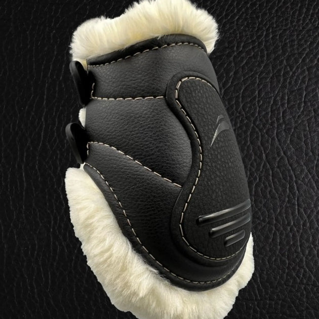 eQuick Glam Rear Fluffy Boot- Black- Large