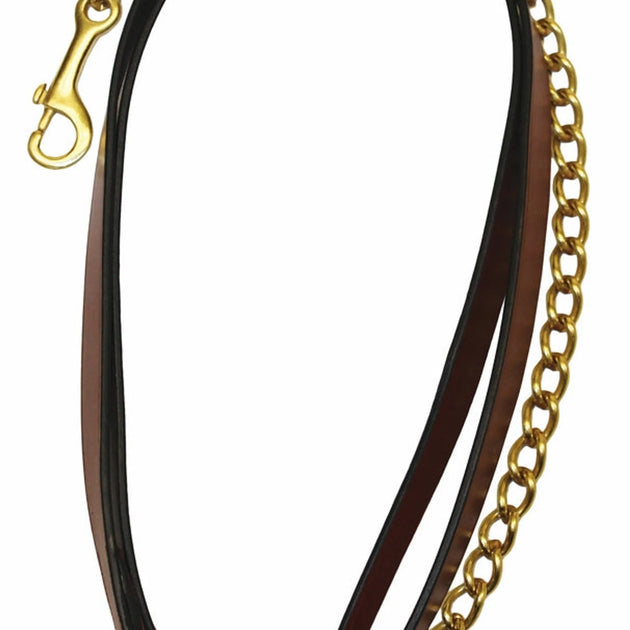 Henri de Rivel Pro Collection Leather Lead with Solid Brass Chain