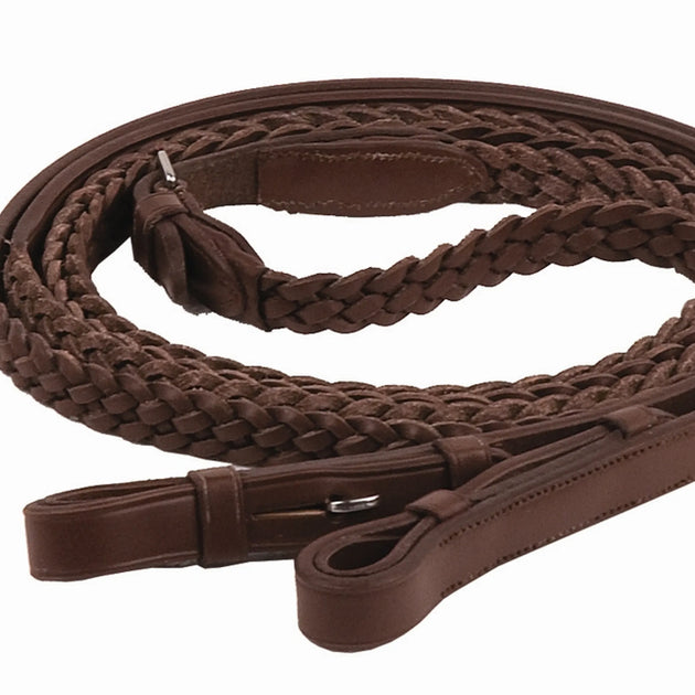 Henri de Rivel Advantage Plaited Reins - Oak Bark - 60