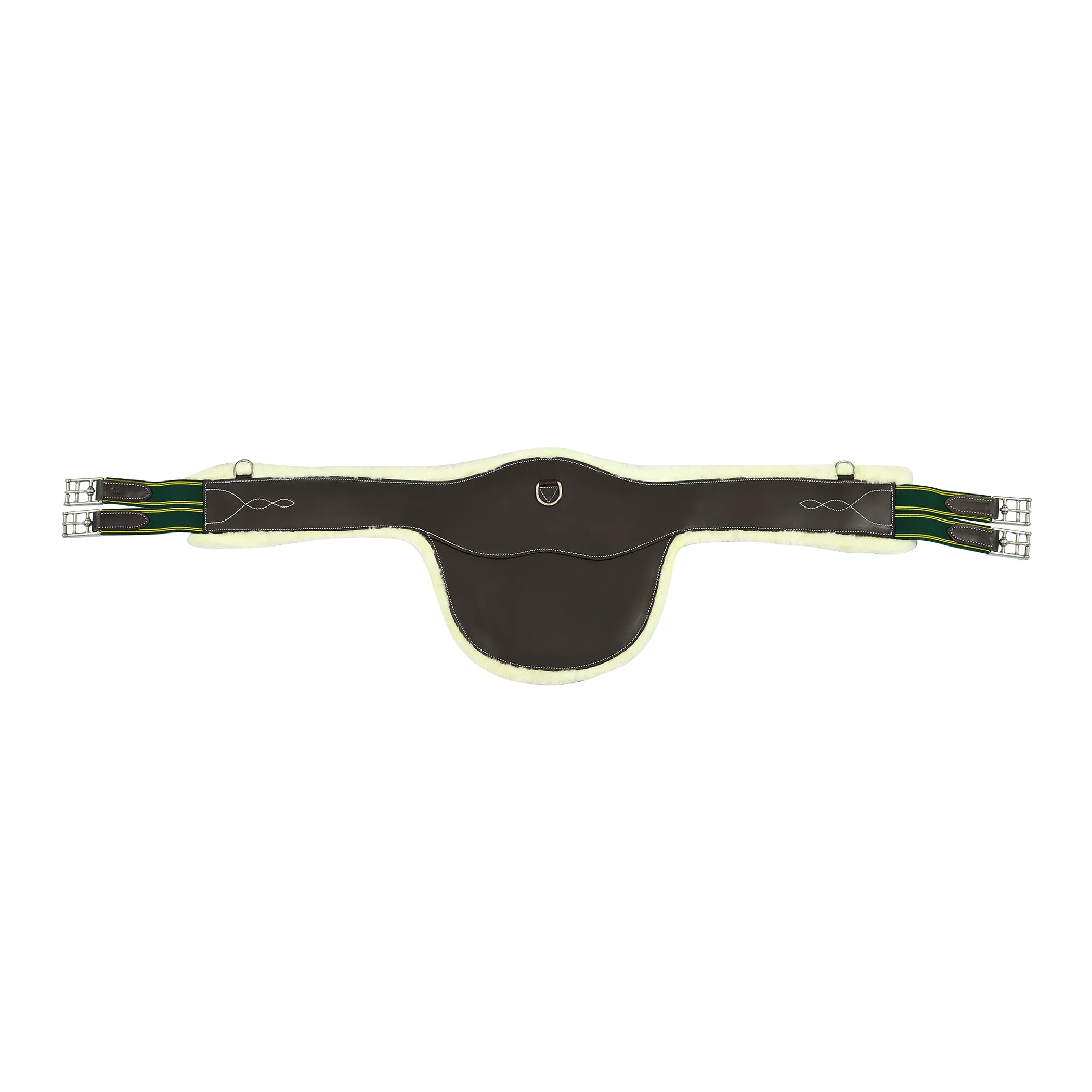 Henri de Rivel Anatomic Jumping Belly Guard Girth with Sherpa Fleece-Havana-46