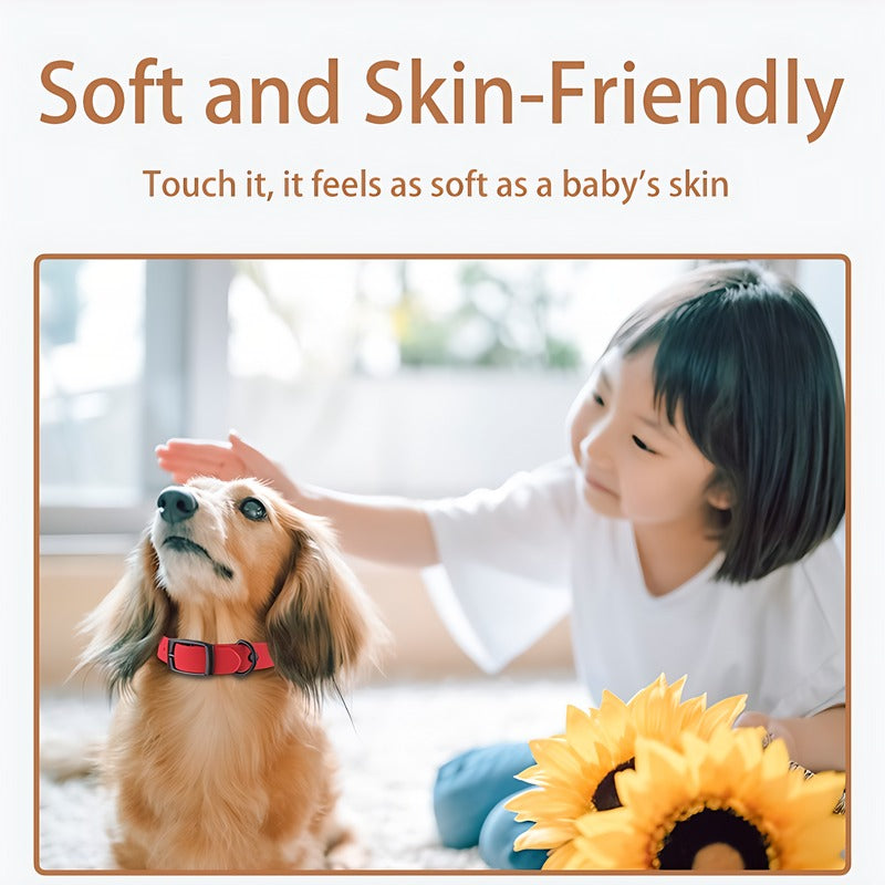 Pet Silicone Collar And Leash Set Comes With A Suitable For Small And Large Dogs, Waterproof And Easy To Clean