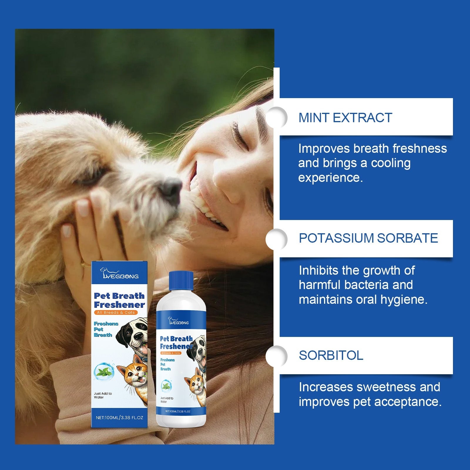 Pet Breath Freshener With Gentle, Refreshing Ingredients For Oral Health