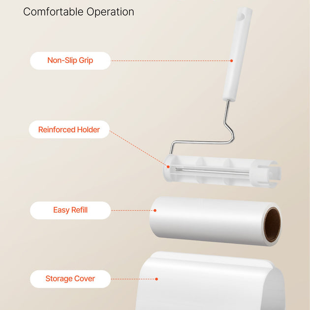 Sticky Lint Roller, 3 Pack Large Pet Hair Rollers Remover Set, 270 Sheets Extra Sticky Lint Roller With Upgraded Handle, Portable Cat And Dog Hair Remover For Carpet, Couch, Clothing And Bedding