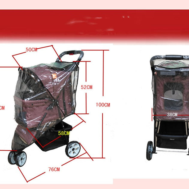 Pet Cart Rain Cover Windproof