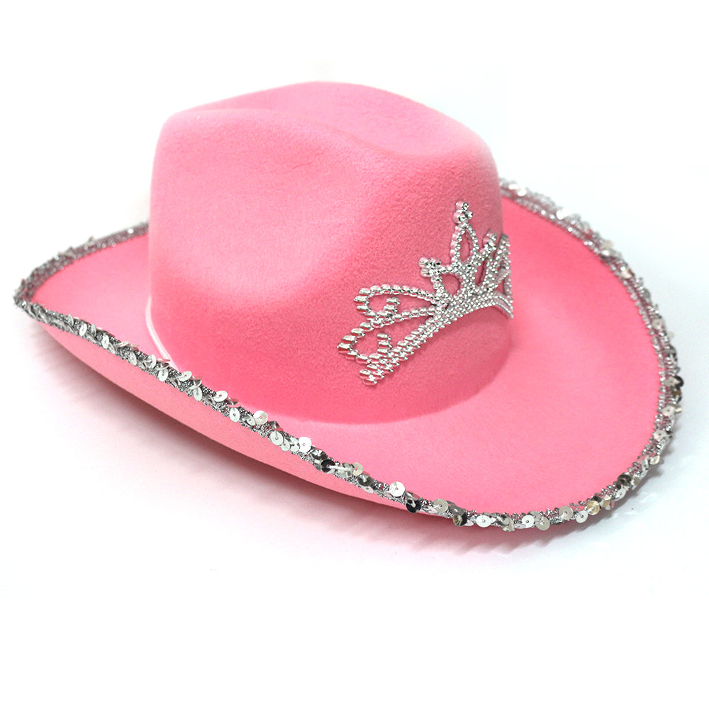 New Sequined Crown Cowboy Christmas Day Hat