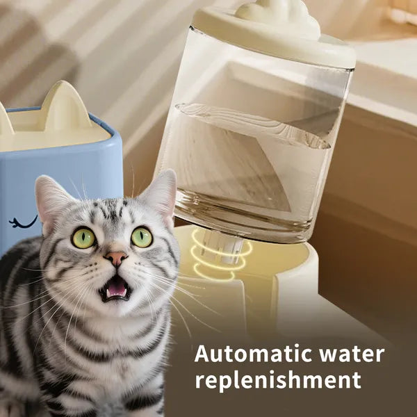 Automatic Pet Feeder With 2200mL-74oz Water Fountain, 1800mL- 60oz Food Dispenser Combo,for Large Dogs & Multiple Cats