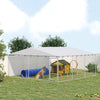 15' x 15' x 7' Dog Kennel Outdoor for Small Medium Large Dogs with Waterproof Roof, Silver