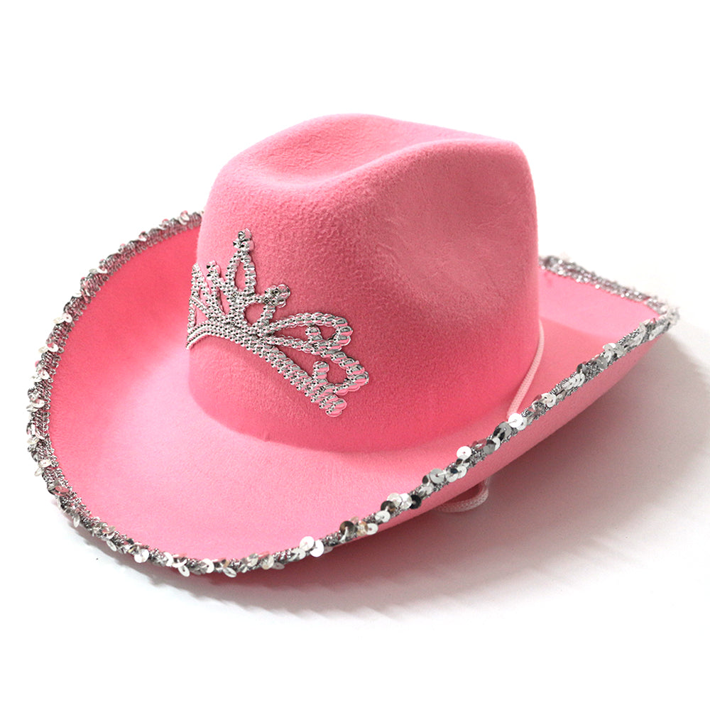 New Sequined Crown Cowboy Christmas Day Hat