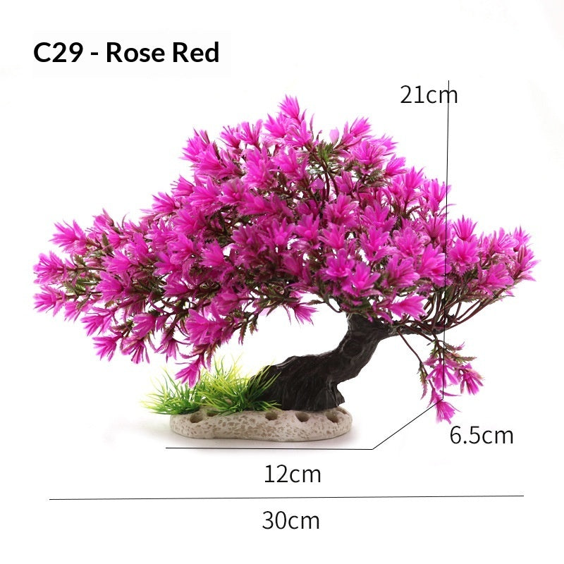 Artificial Plastic Tree-shaped Aquarium Plants Simulated Welcoming Pine