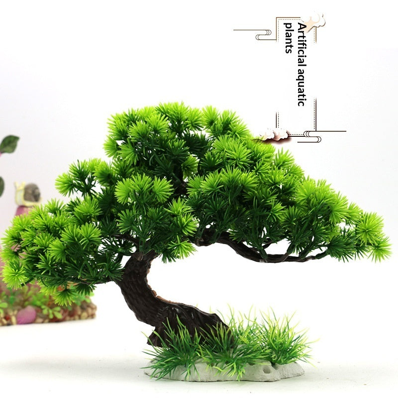 Artificial Plastic Tree-shaped Aquarium Plants Simulated Welcoming Pine