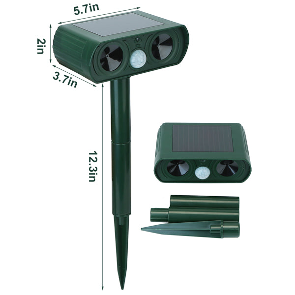 Ultrasonic Animal Repellent Solar Motion Sensor Repellent IPX4 Outdoor Waterproof Type, No Delivery On Weekends