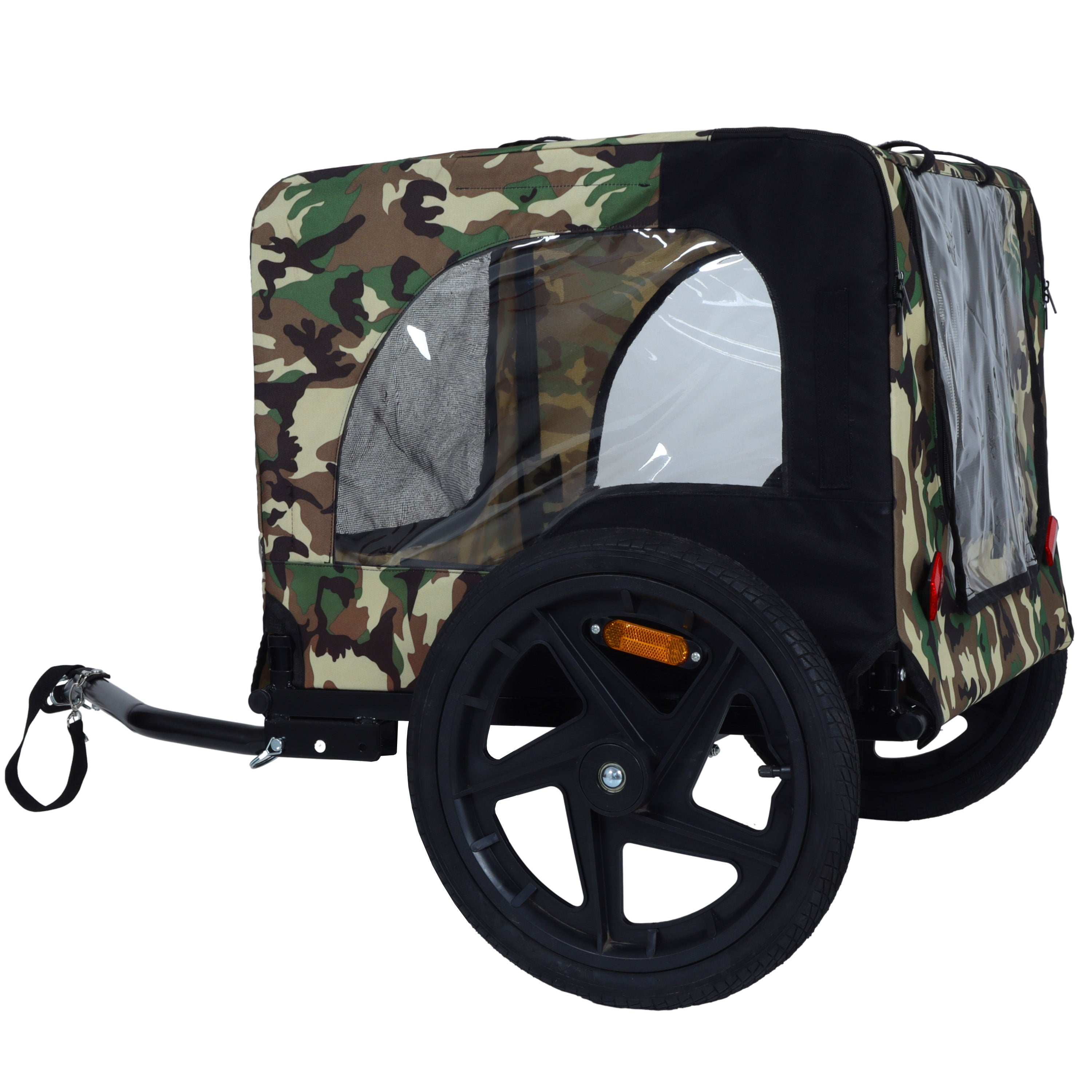Pet Bike Trailer Dog Cart For Bicycle,Suitable For Small And Medium Pets, Easy Folding Cart Frame, Quick Release Wheel, Non-Slip Floor, Internal Leash