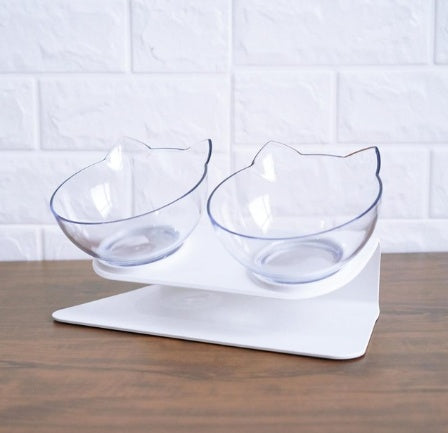 Inclined Transparent Cat Bowl
