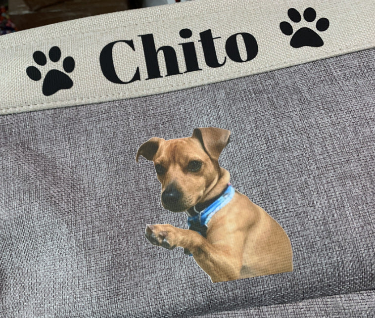 Personalized Pet Dog Toy Storage Basket Dog Canvas Bag Fold