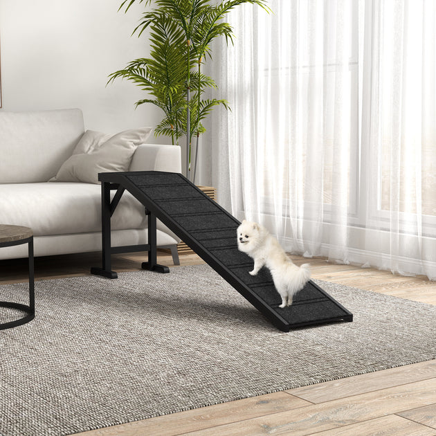 Dog Ramp w/ Non-Slip Carpet and Top Platform, 74