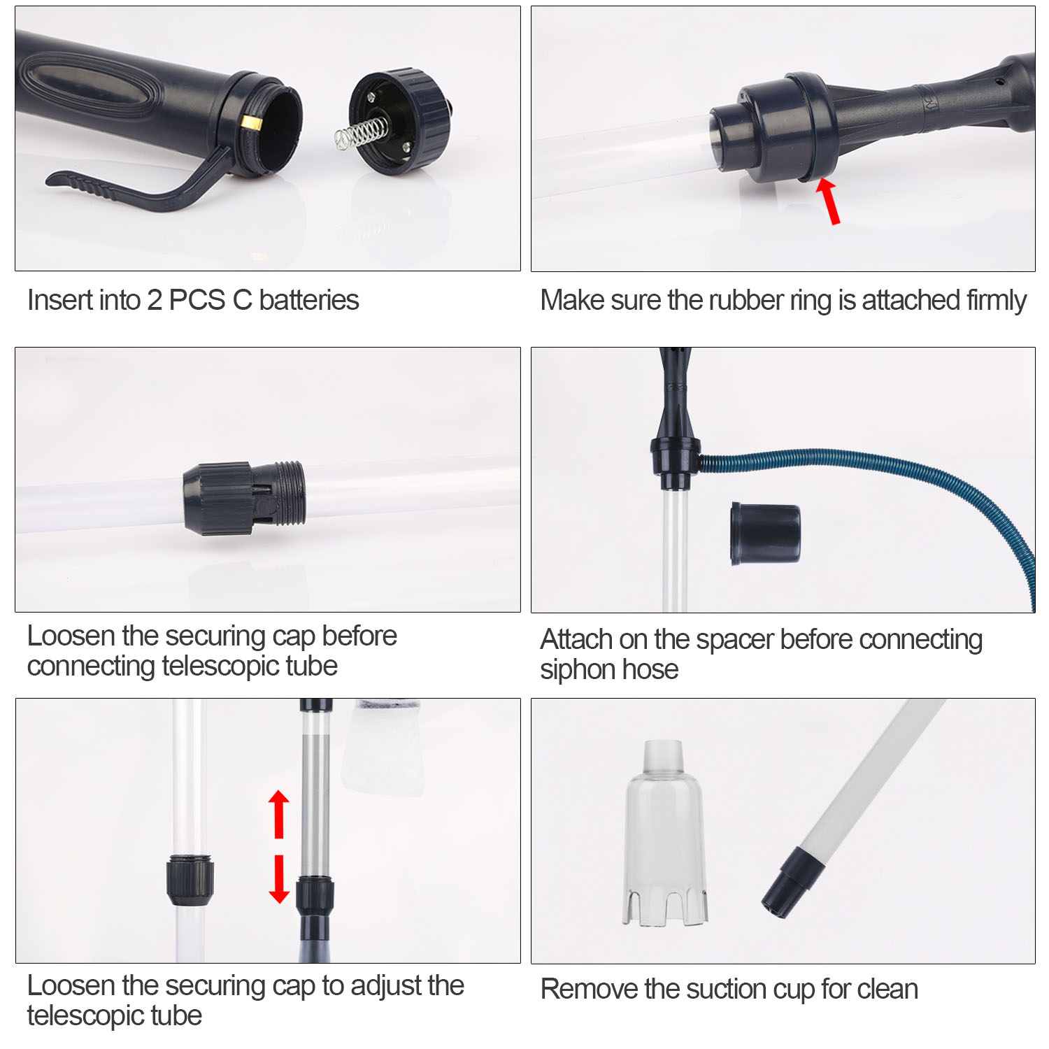 Battery-Operated Aquarium Vacuum Gravel Cleaner For Fish Tank