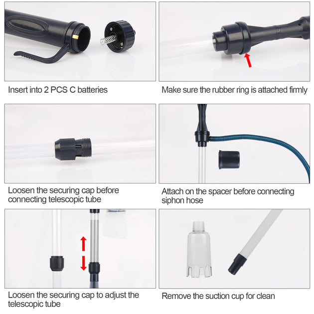 Battery-Operated Aquarium Vacuum Gravel Cleaner For Fish Tank