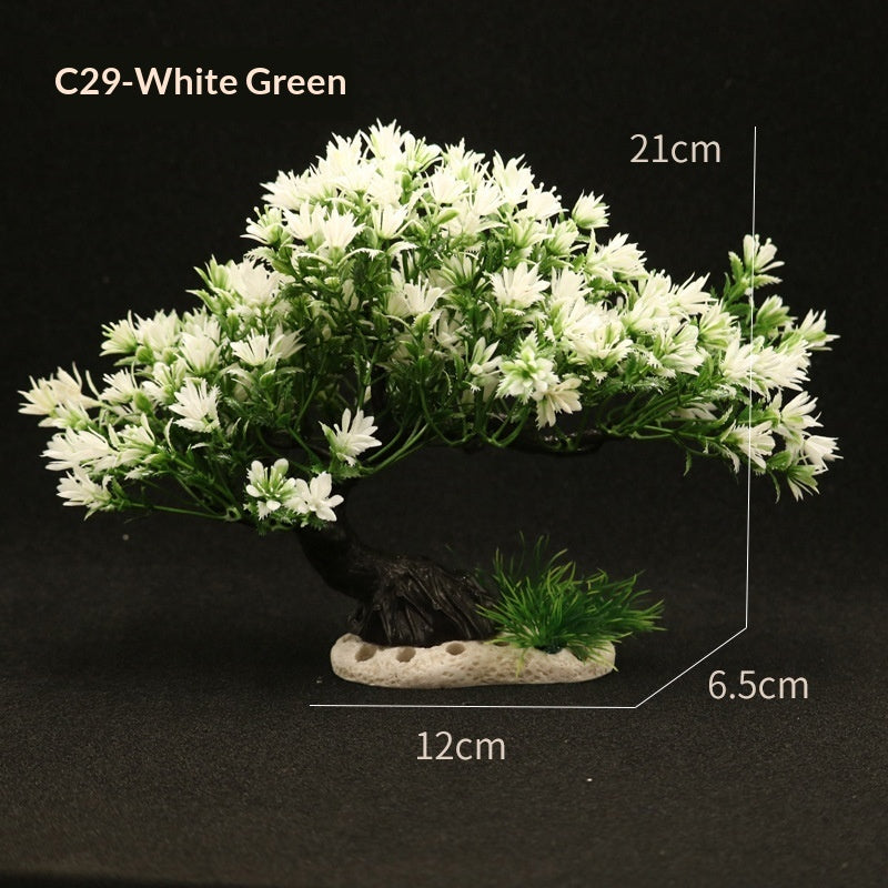 Artificial Plastic Tree-shaped Aquarium Plants Simulated Welcoming Pine