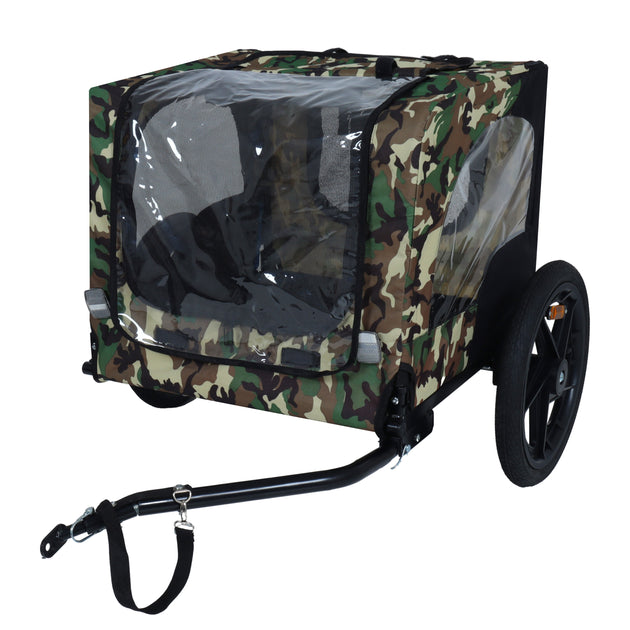 Pet Bike Trailer Dog Cart For Bicycle,Suitable For Small And Medium Pets, Easy Folding Cart Frame, Quick Release Wheel, Non-Slip Floor, Internal Leash
