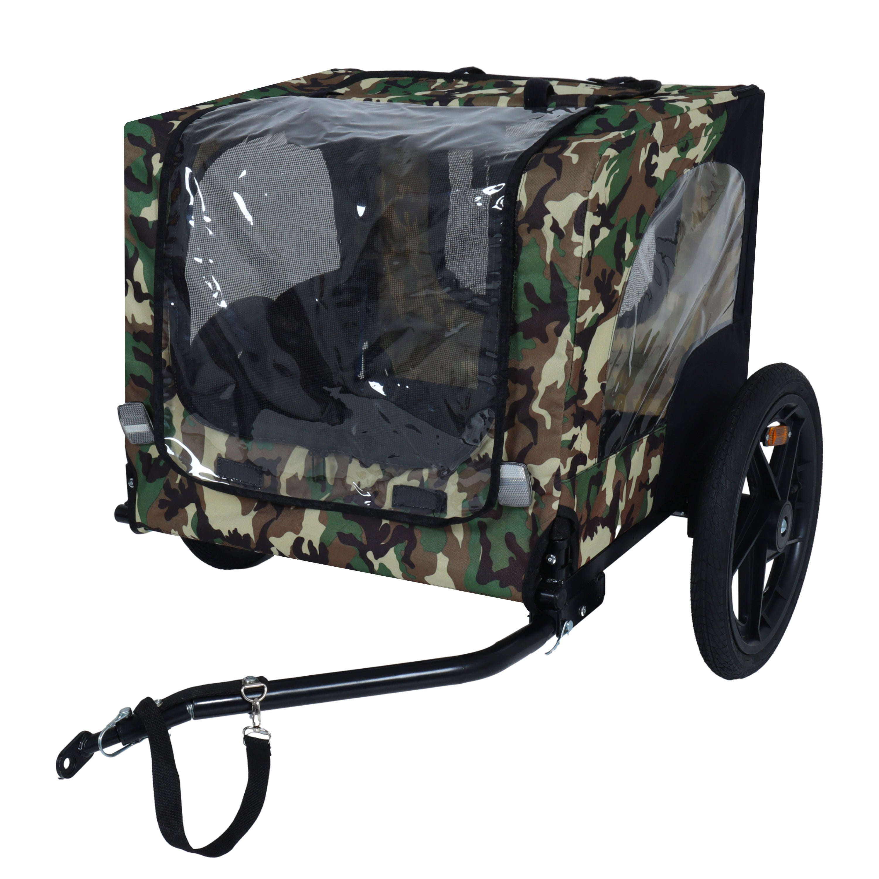 Pet Bike Trailer Dog Cart For Bicycle,Suitable For Small And Medium Pets, Easy Folding Cart Frame, Quick Release Wheel, Non-Slip Floor, Internal Leash