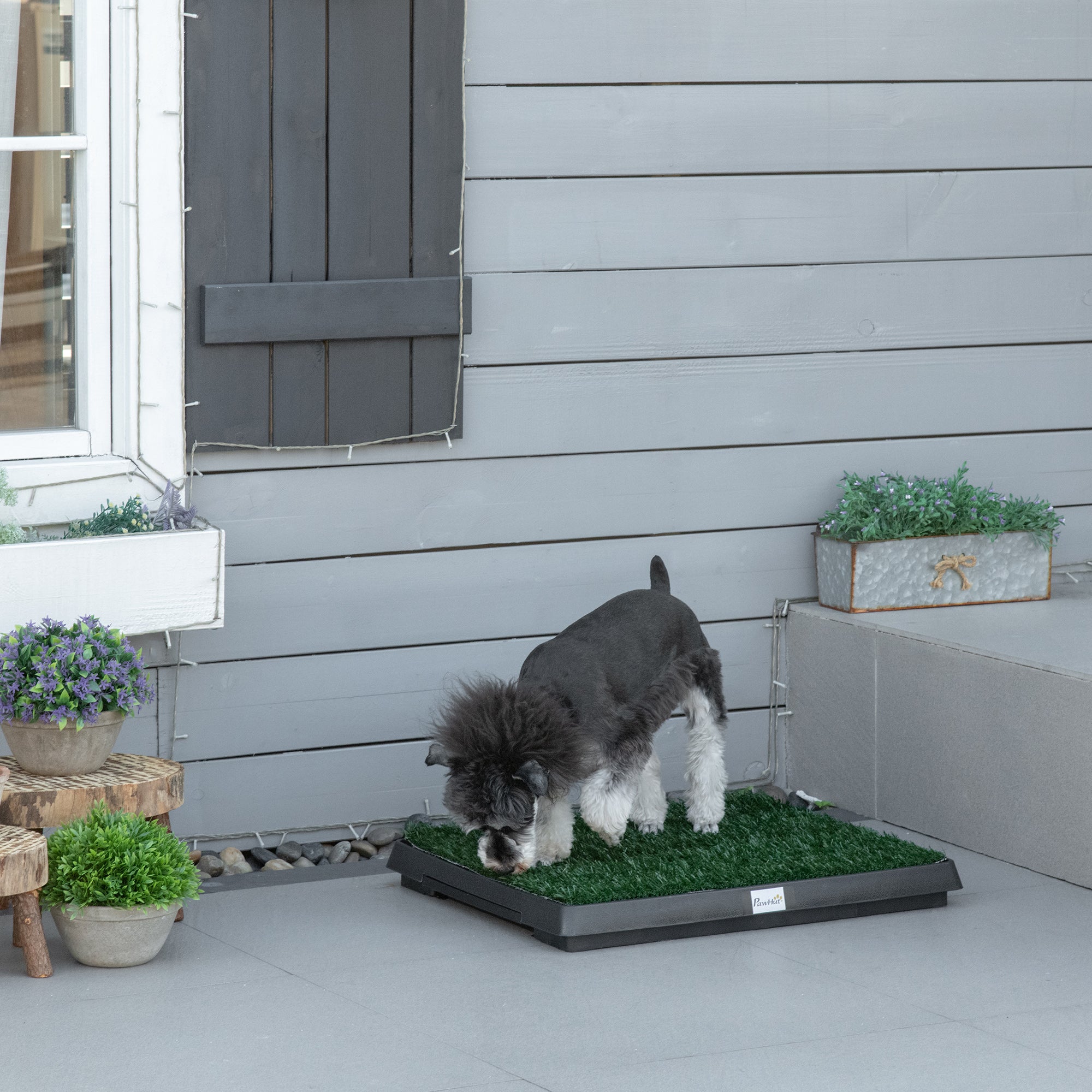 PawHut Indoor Pet Dog Toilet Mat Potty Tray Training Grass Restroom With Tray And Loo Pad
