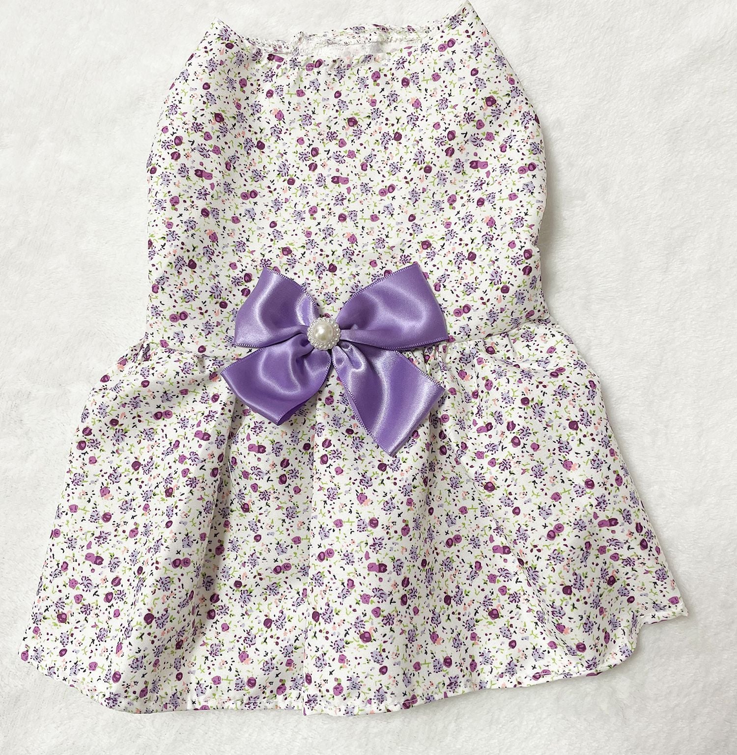 [not suitable] Floral Dress with Bow Skirt