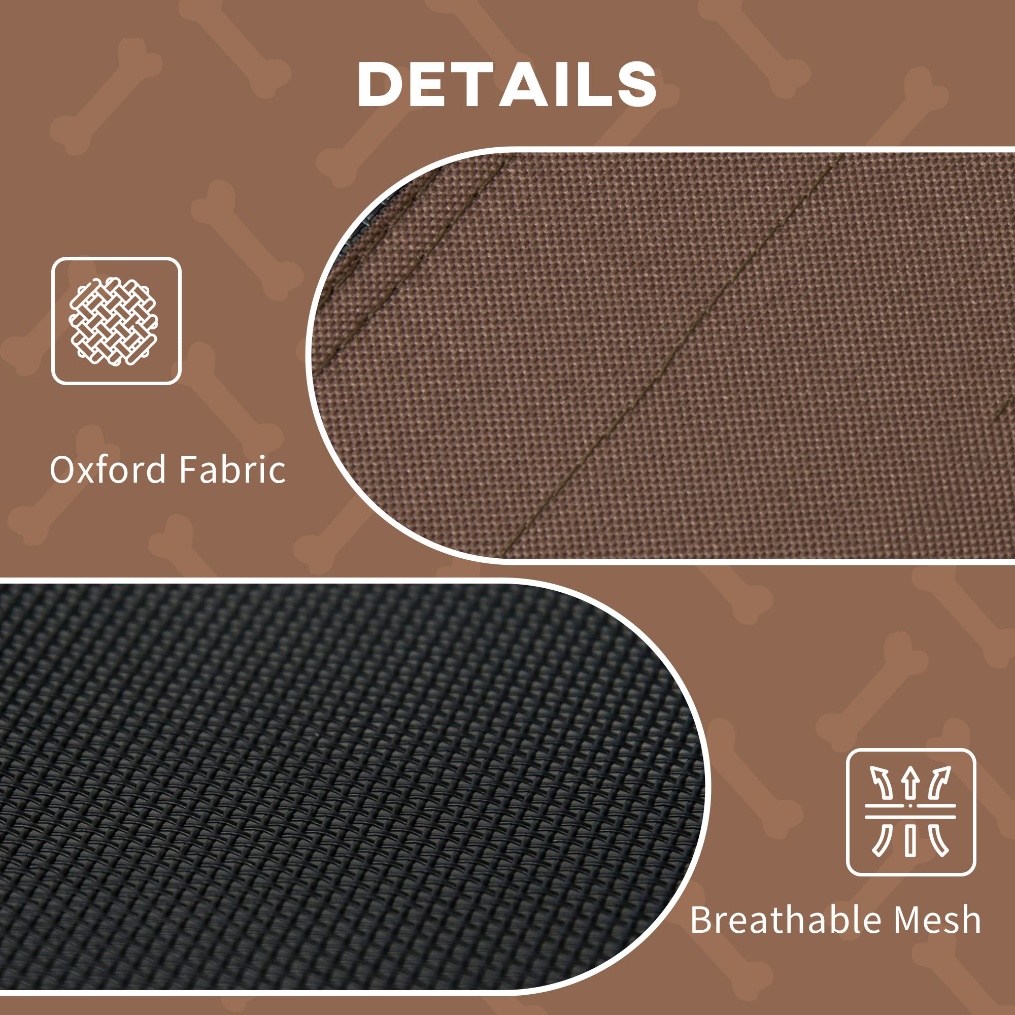 PawHut Raised Dog Bed Waterproof Elevated Pet Cot With Breathable Mesh UV Protection Canopy Brown, For Small Dogs, 61 X 46 X 62cm