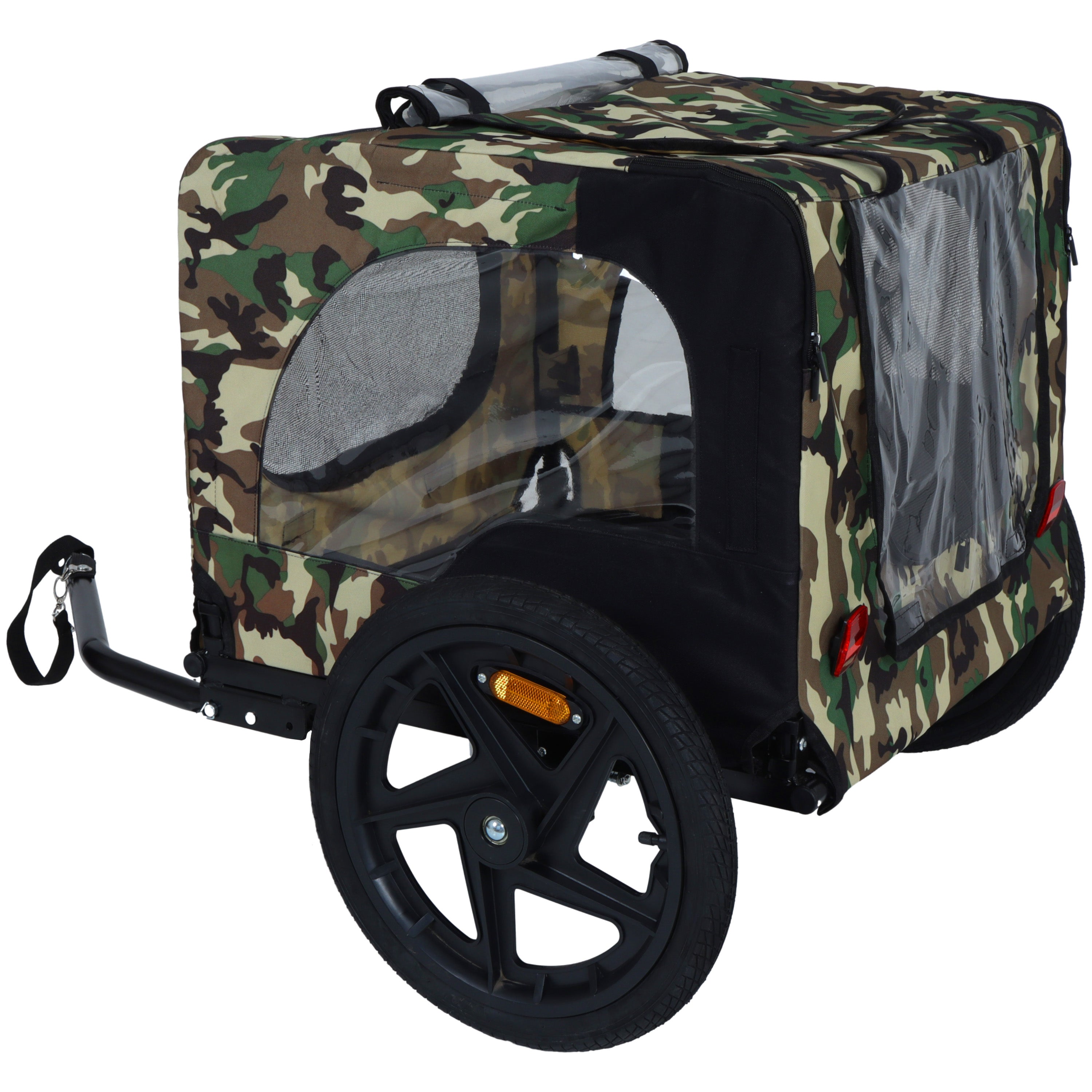 Pet Bike Trailer Dog Cart For Bicycle,Suitable For Small And Medium Pets, Easy Folding Cart Frame, Quick Release Wheel, Non-Slip Floor, Internal Leash