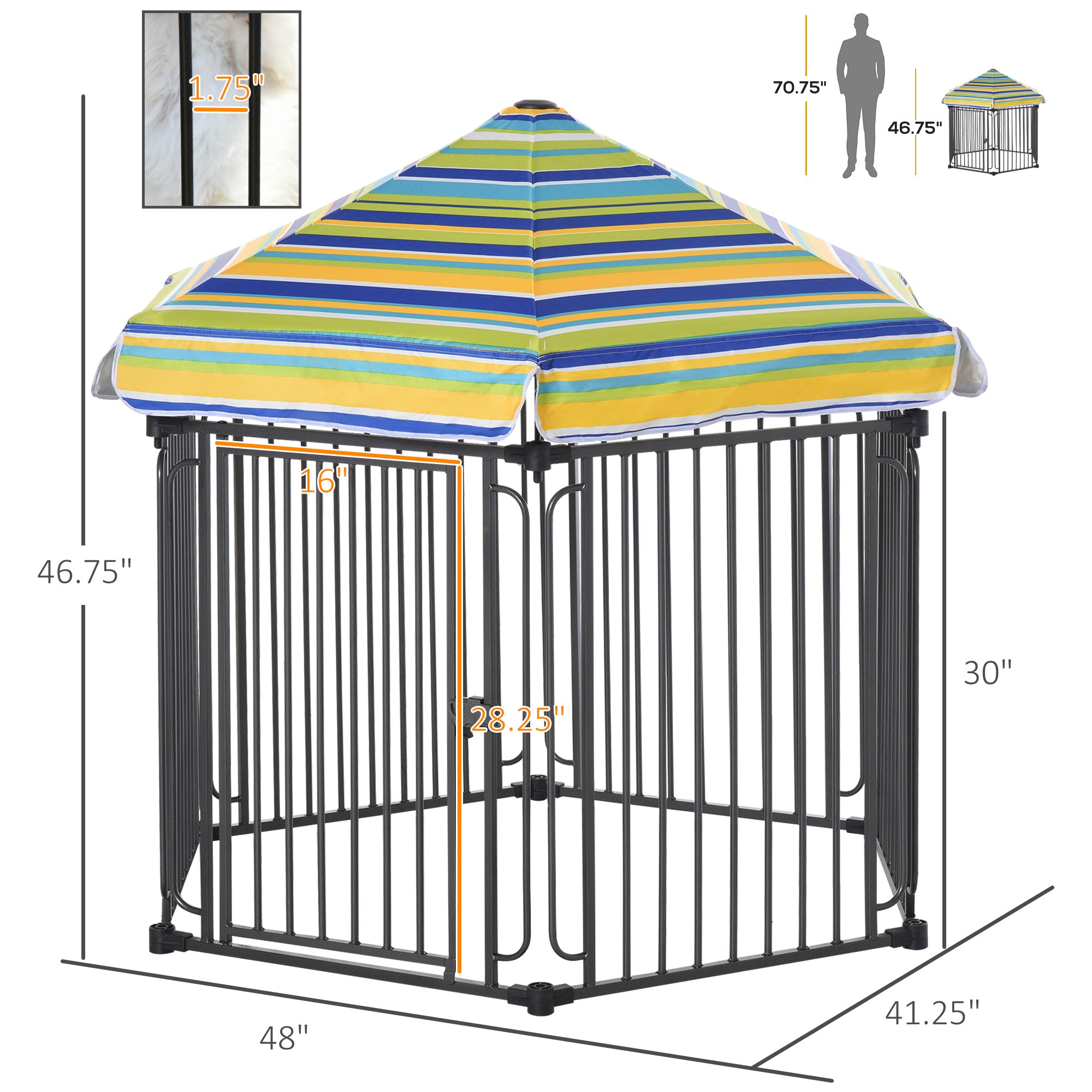 Dog Playpen with Door & Removable Cover for Small & Most Medium Sized Dogs Indoor & Outdoor Use
