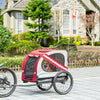 2-in-1 Pet Bike Trailer for Small Medium Dogs, Road-Visibility Dog Stroller Bicycle Carrier, Weather-Strong Bike Wagon Trailer Sidecar Attachment, Red
