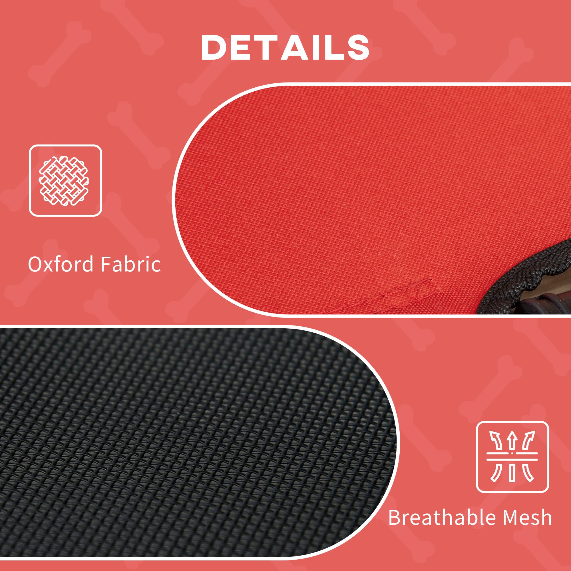 48" X 36" Elevated Portable Dog Cot Cooling Pet Bed With UV Protection Canopy Shade, Red