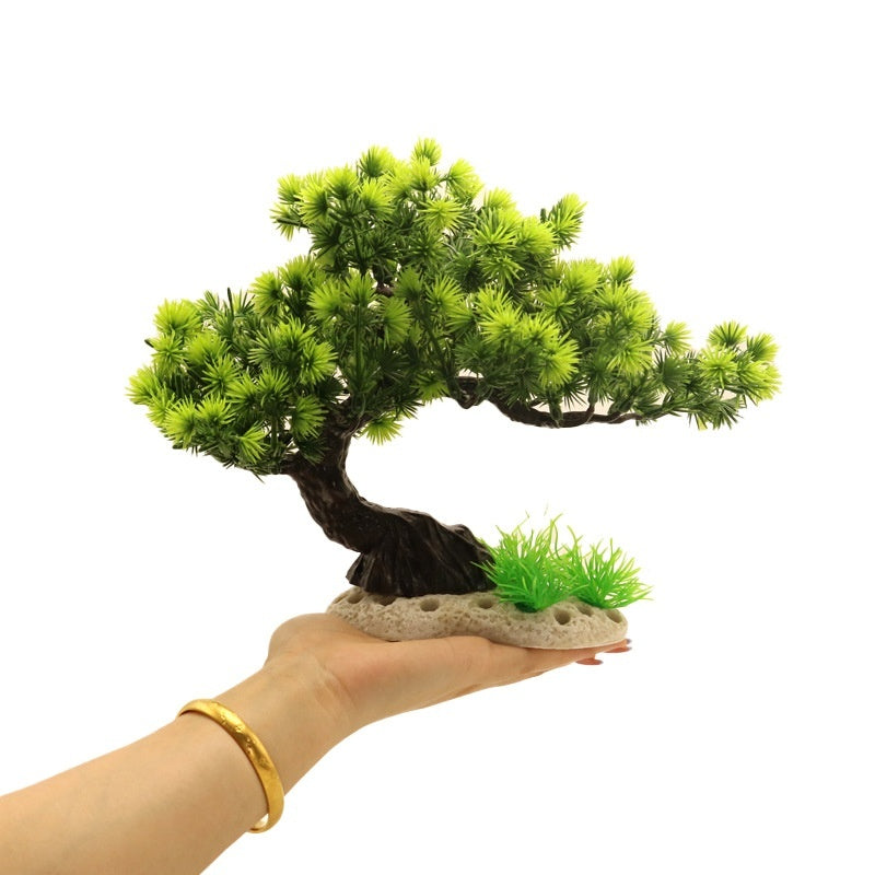 Artificial Plastic Tree-shaped Aquarium Plants Simulated Welcoming Pine