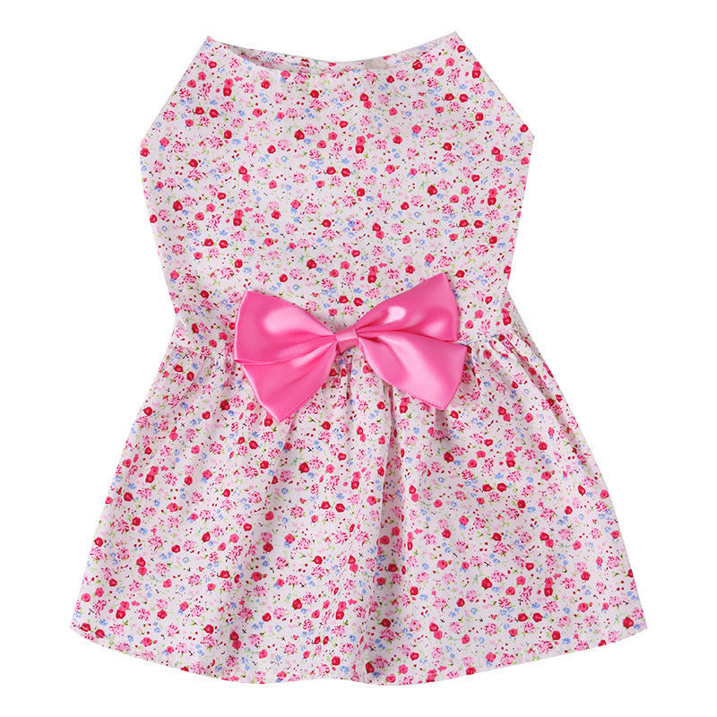 [not suitable] Floral Dress with Bow Skirt