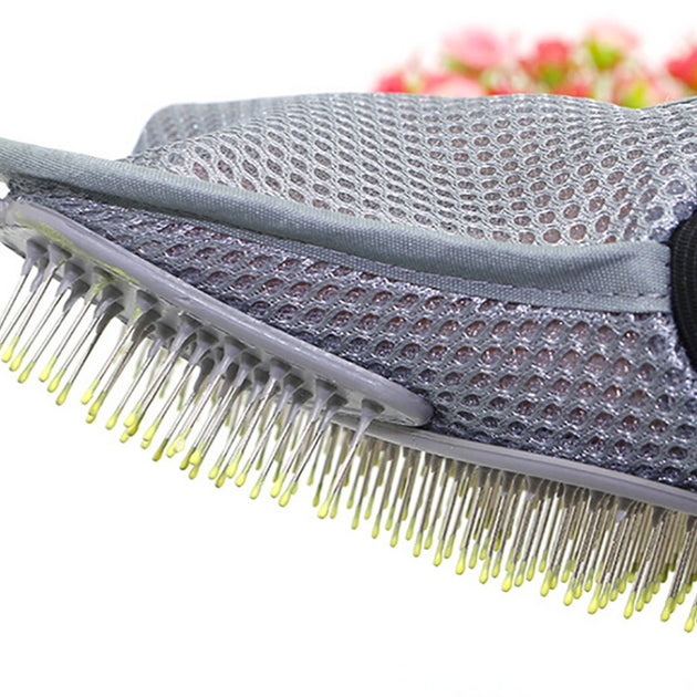 Steel Needle Pet Massage Gloves