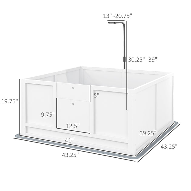 Whelping Box for Puppies with Pee Pad, Pig Rail, Adjustable Door for Small, Medium & Large Breed Dogs Birth, 41