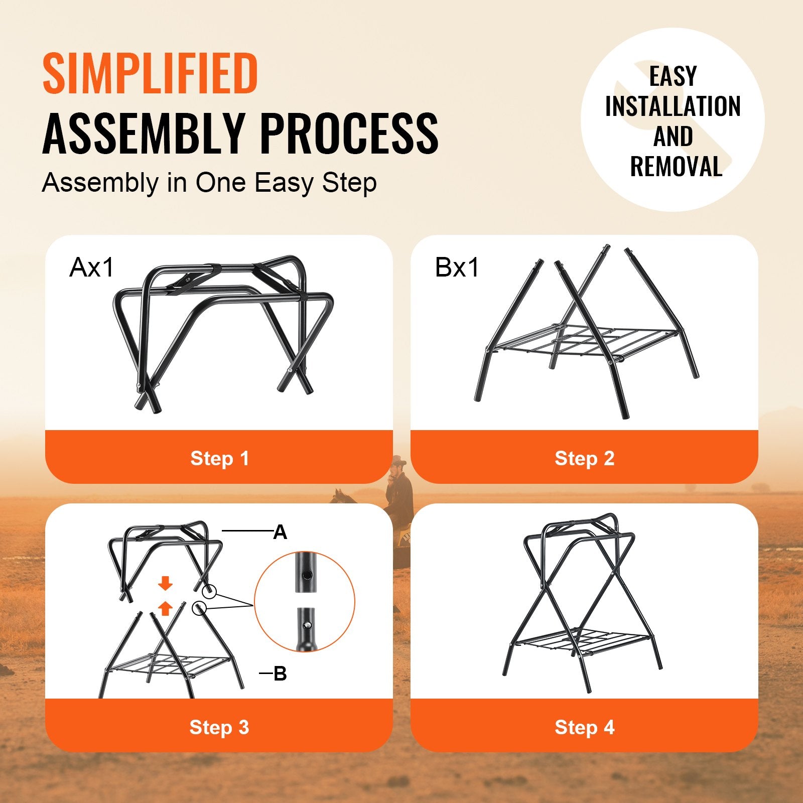 Folding Saddle Rack, 28 X 19 X 37.5 In, 2 Packs Freestanding Horse Saddle Stand, Portable Horse Blanket Holder, Heavy Duty Steel Saddle Rack For English & Western Saddles, Tack Storage, Black