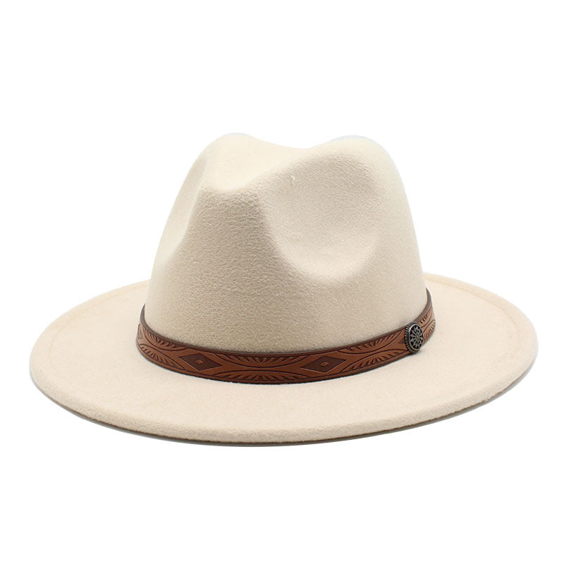 Army Green Ribbon Decoration Tibetan Top Hat Western Cowboy Hat